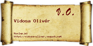 Vidosa Olivér névjegykártya